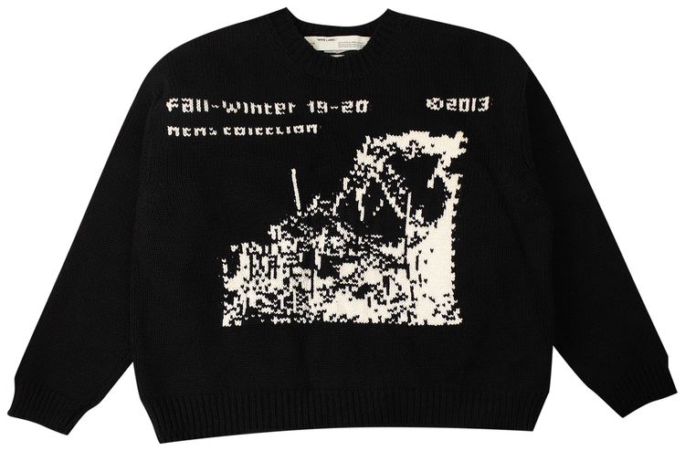 Off White Bonded Knit Sweater Black