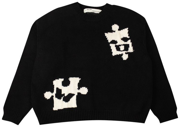 Off White Puzzle Piece Sweater BlackWhite