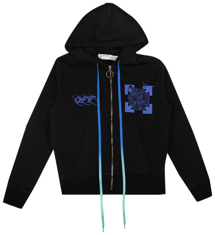 Off White Graphic Logo Hoodie Black