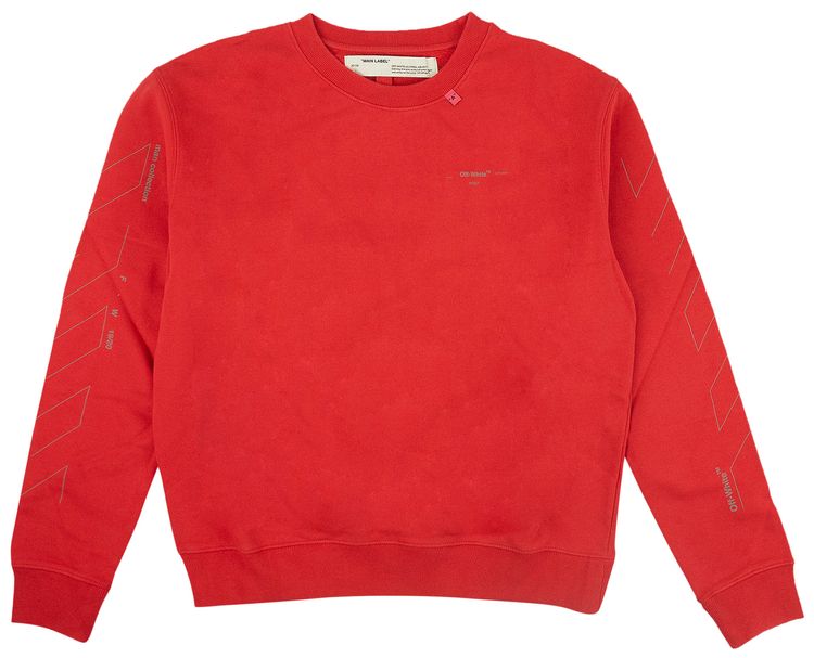 Off White Diagonal Print Sweatshirt Red