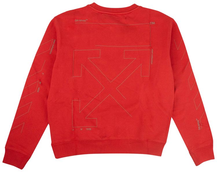 Off White Diagonal Print Sweatshirt Red