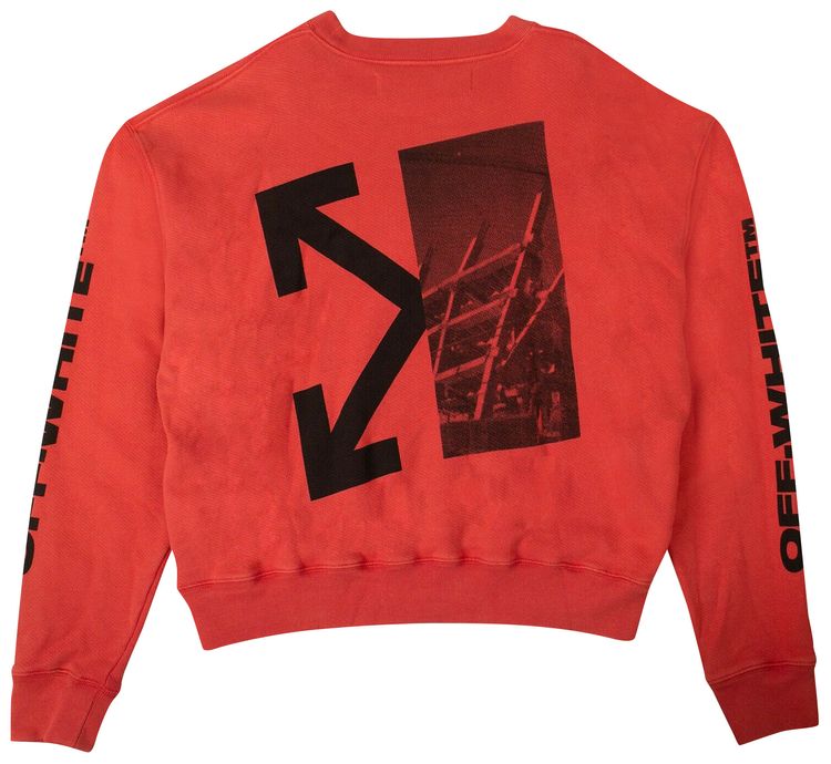 Off White Arrow Print Sweatshirt Red
