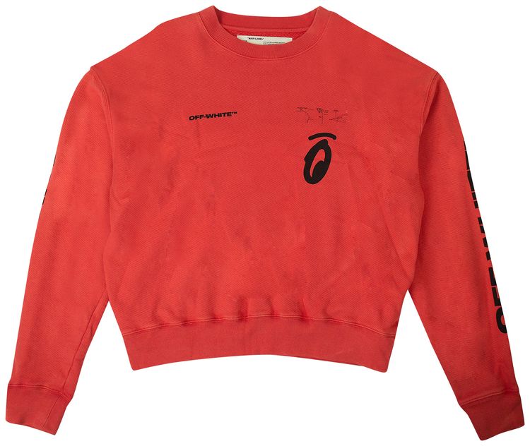Off White Arrow Print Sweatshirt Red