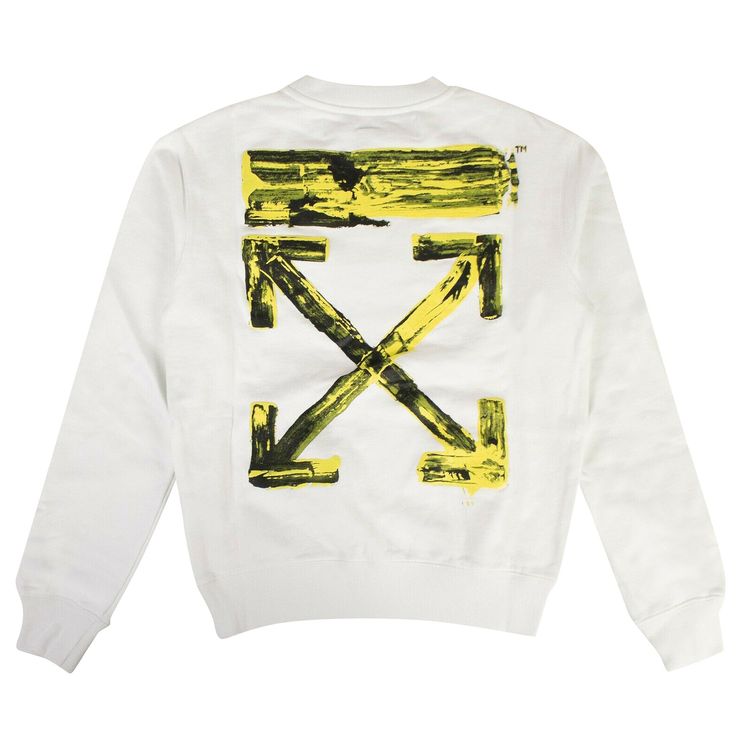 Off White Acrylic Arrows Sweatshirt White