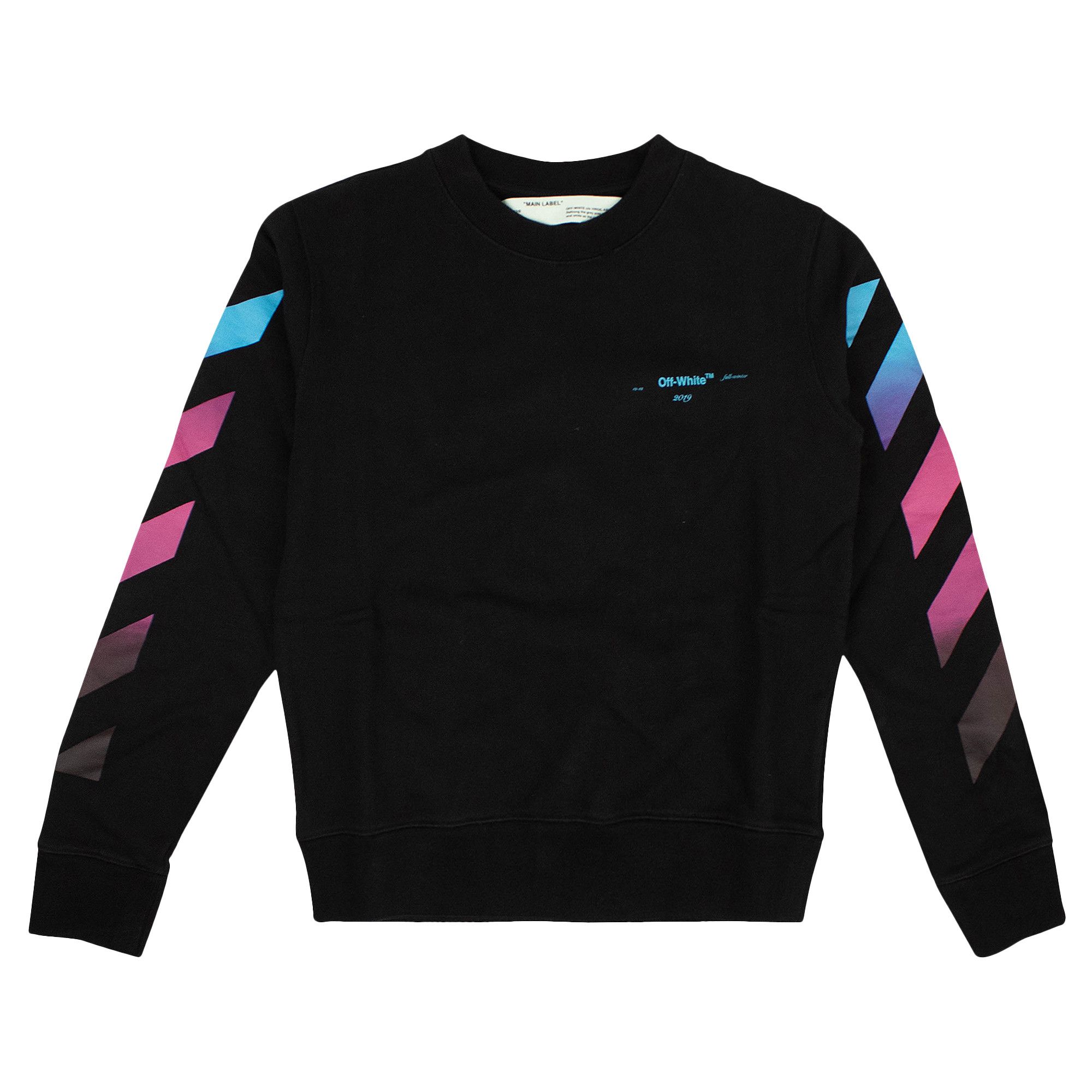 Size xs Off White Striped Crewneck Sweatshirt Black