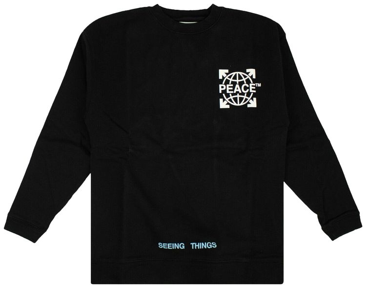 Off White Peace Crewneck Sweatshirt Black