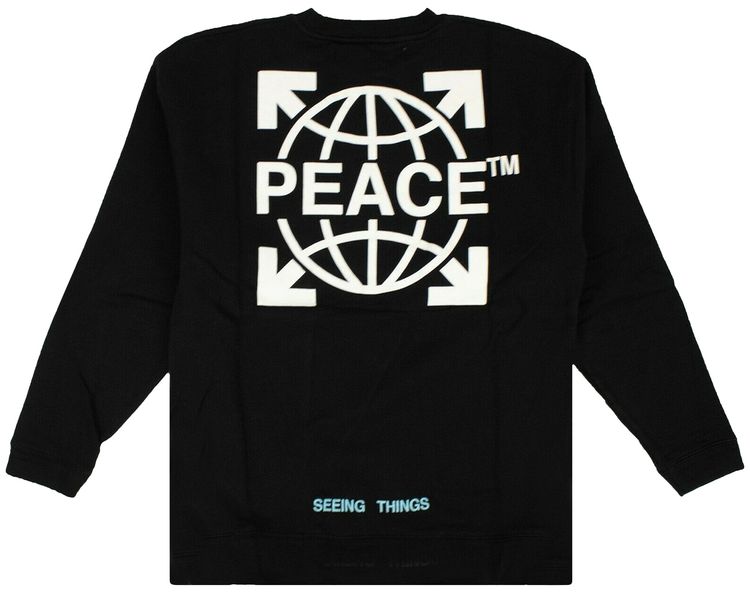 Off White Peace Crewneck Sweatshirt Black