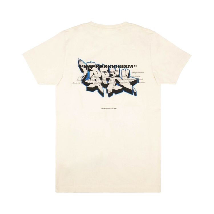 Off White Graffiti Logo Print T Shirt White