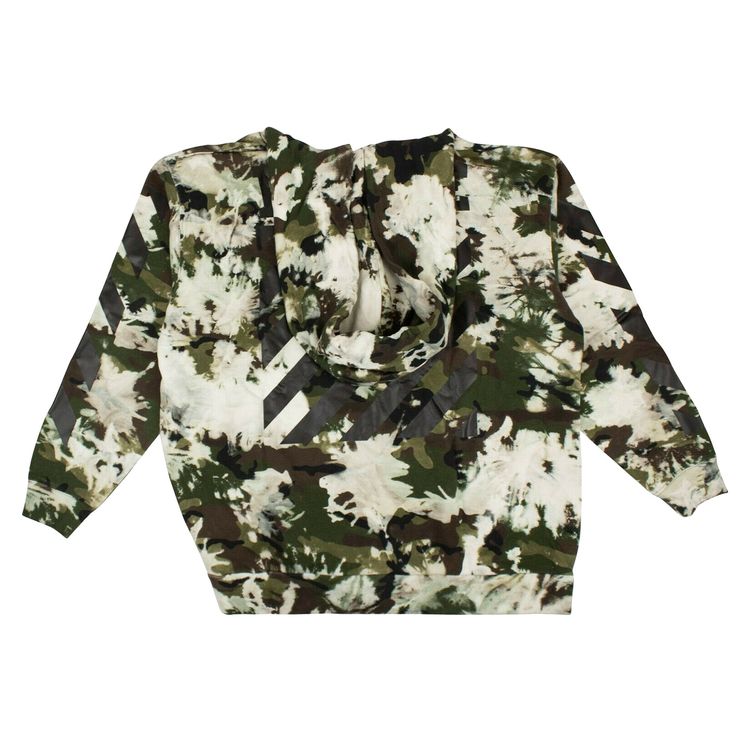 Off White Camouflage Zip Up Hoodie White