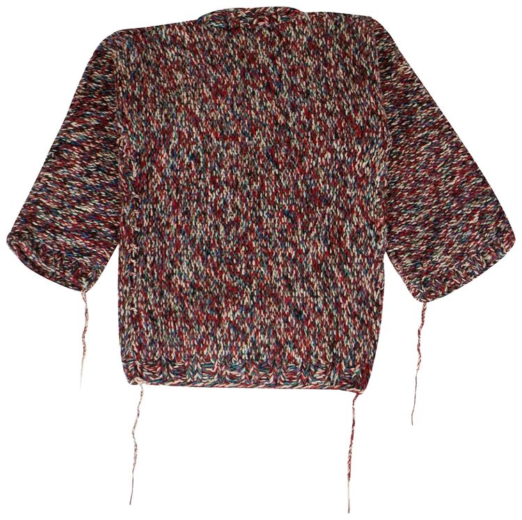 Off White Rope Knit Cardigan RedMulticolor