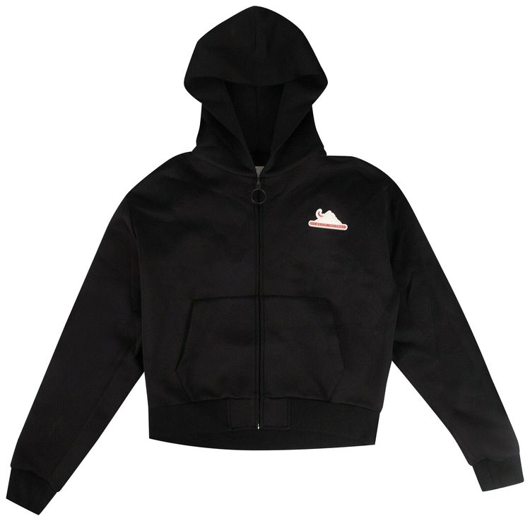 Off White Zip Up Scuba Hoodie Black