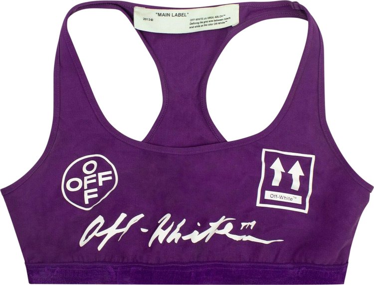 Off-White Logo Print Sports Bra 'Purple'