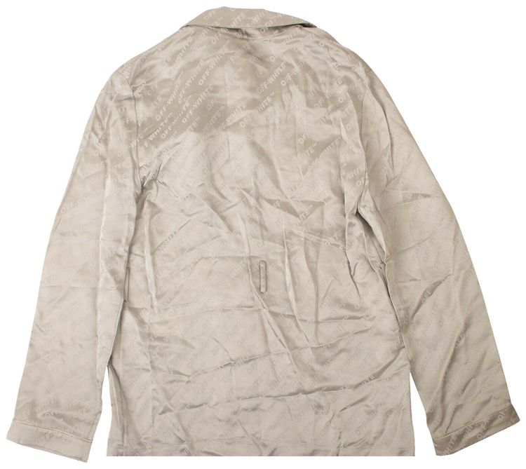 Off White Logo Pajama Style Shirt Grey