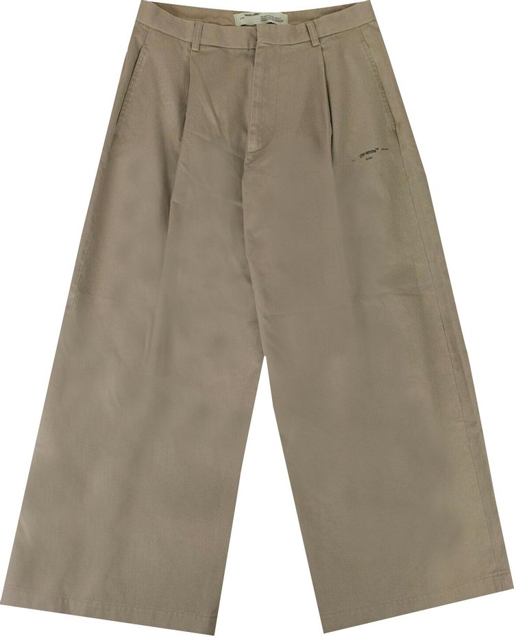 Off White Volume Pants Beige