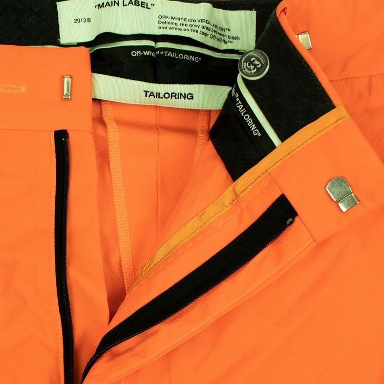 Off White Nylon Oversized Pants Orange