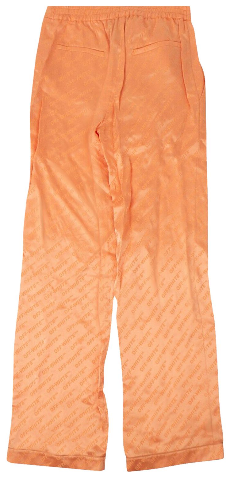 Off White All Over Logo Print Pants Orange