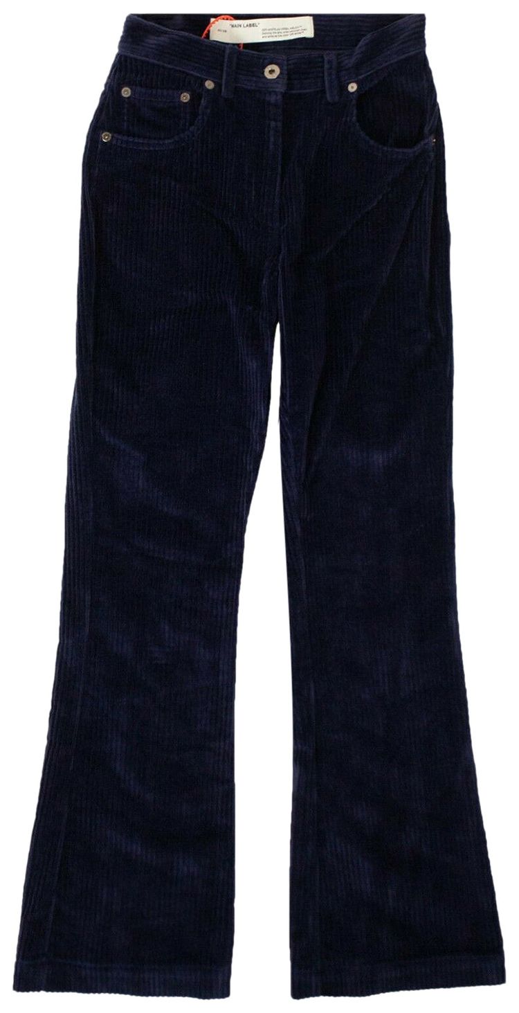 Off White Velvet Pants Blue