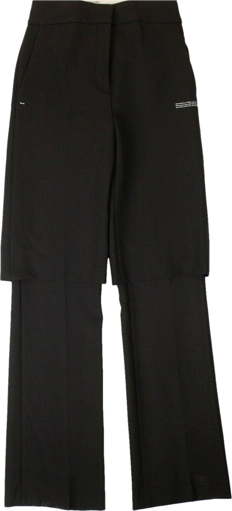 Off White Layered Tailored Trousers Black