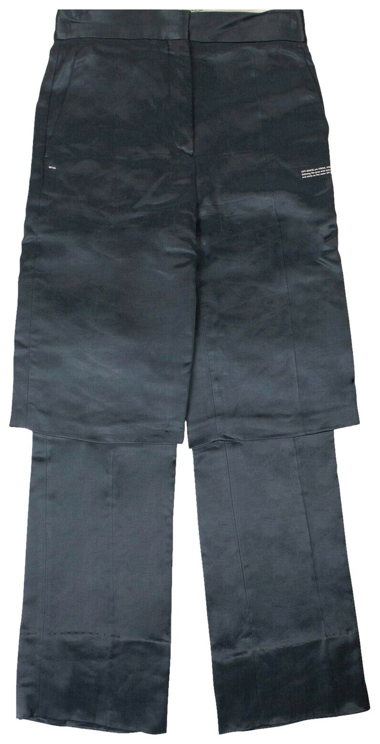 Off White Layered Tailored Trousers Blue