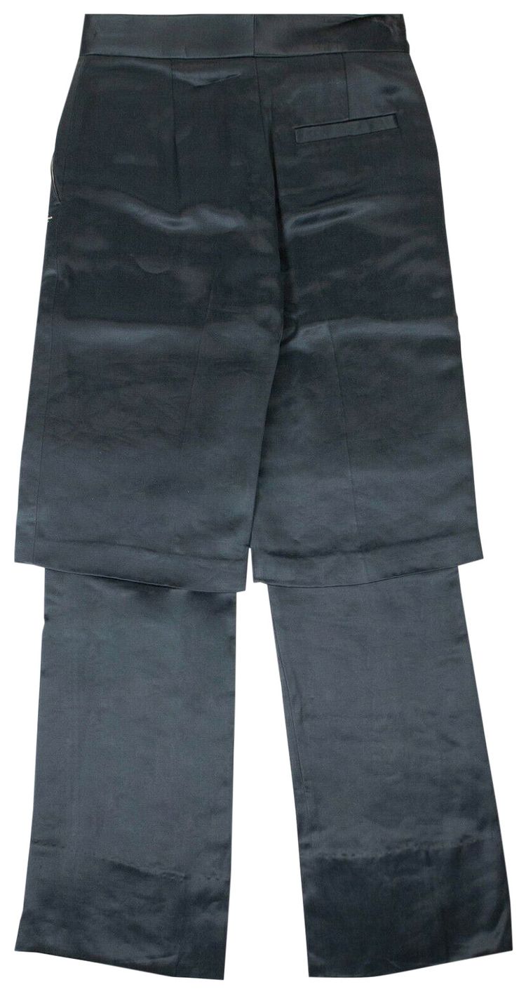 Off White Layered Tailored Trousers Blue
