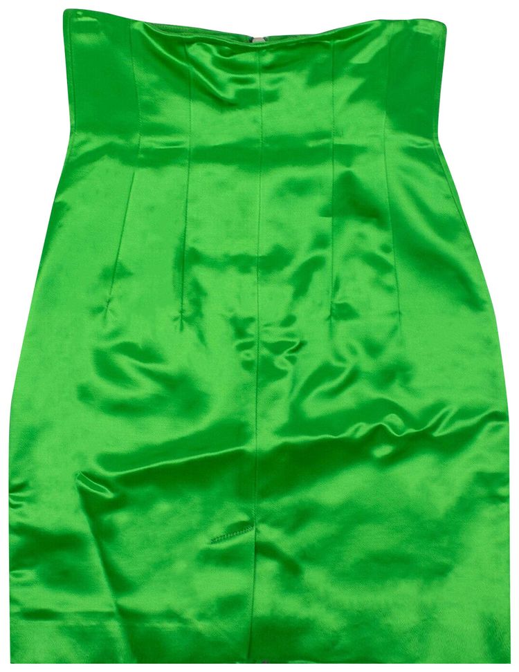 Off White Zipped Mini Skirt Green
