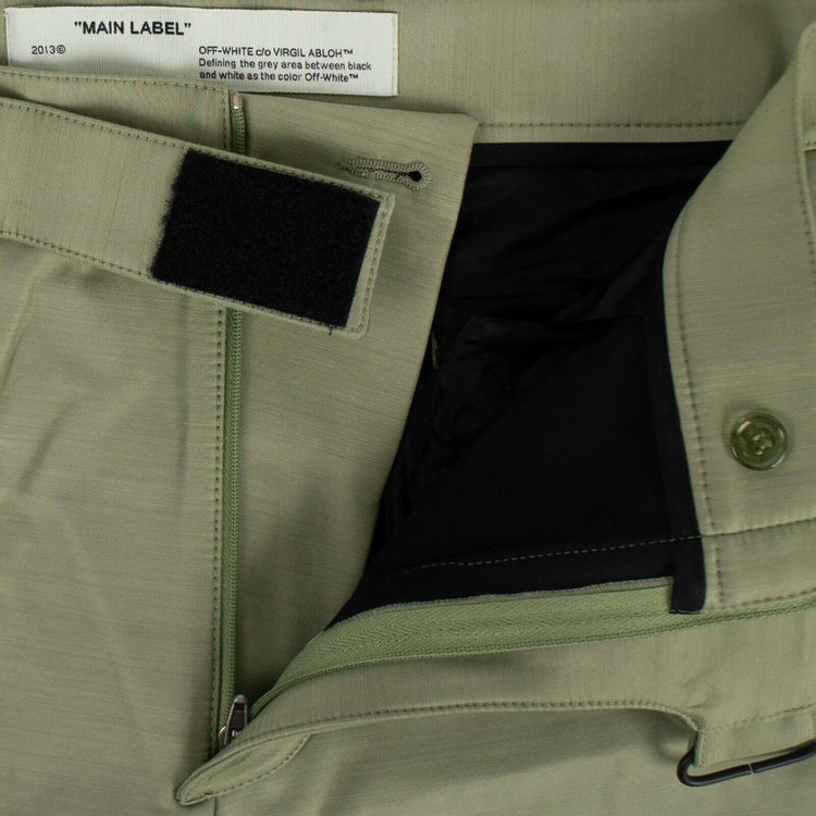 Off White Contour Tailored Pants Green