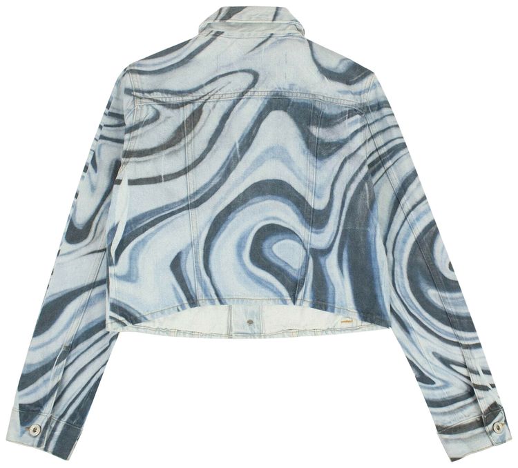 Off White Denim Bleached Jacket Blue