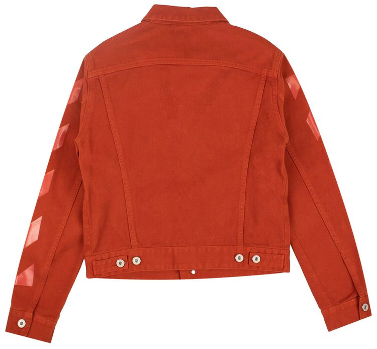 Off White Burnt Denim Jacket Orange