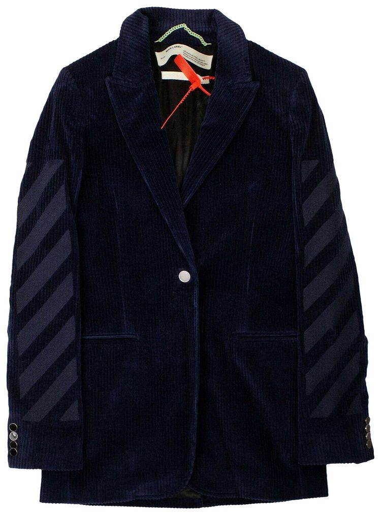 Off White Corduroy Blazer Jacket Green