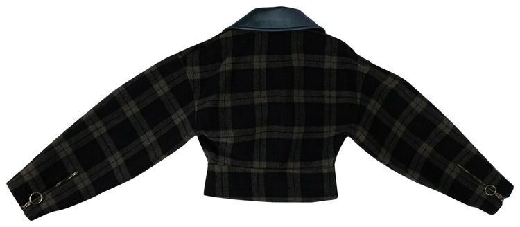 Off White Check Oversized Jacket Grey