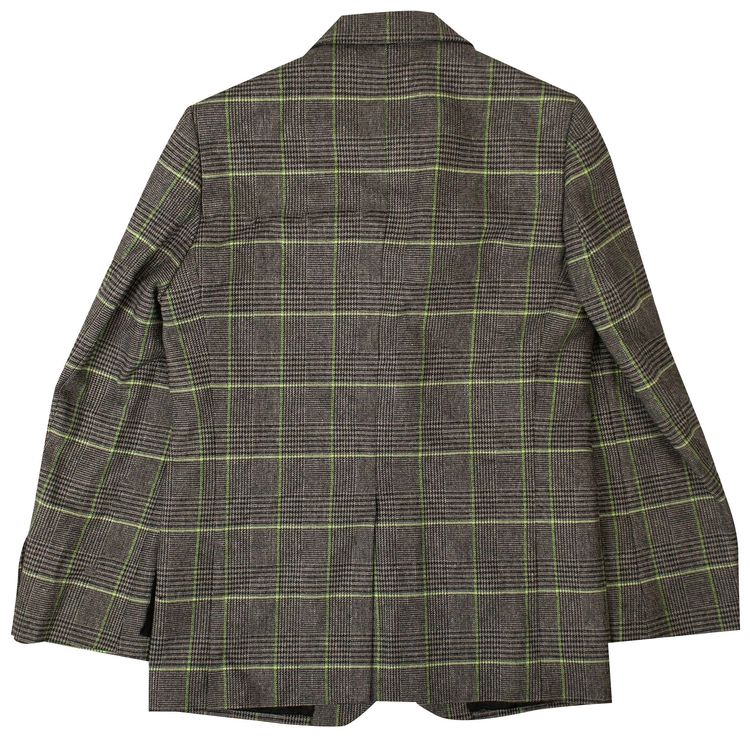 Off White Checked Blazer Grey
