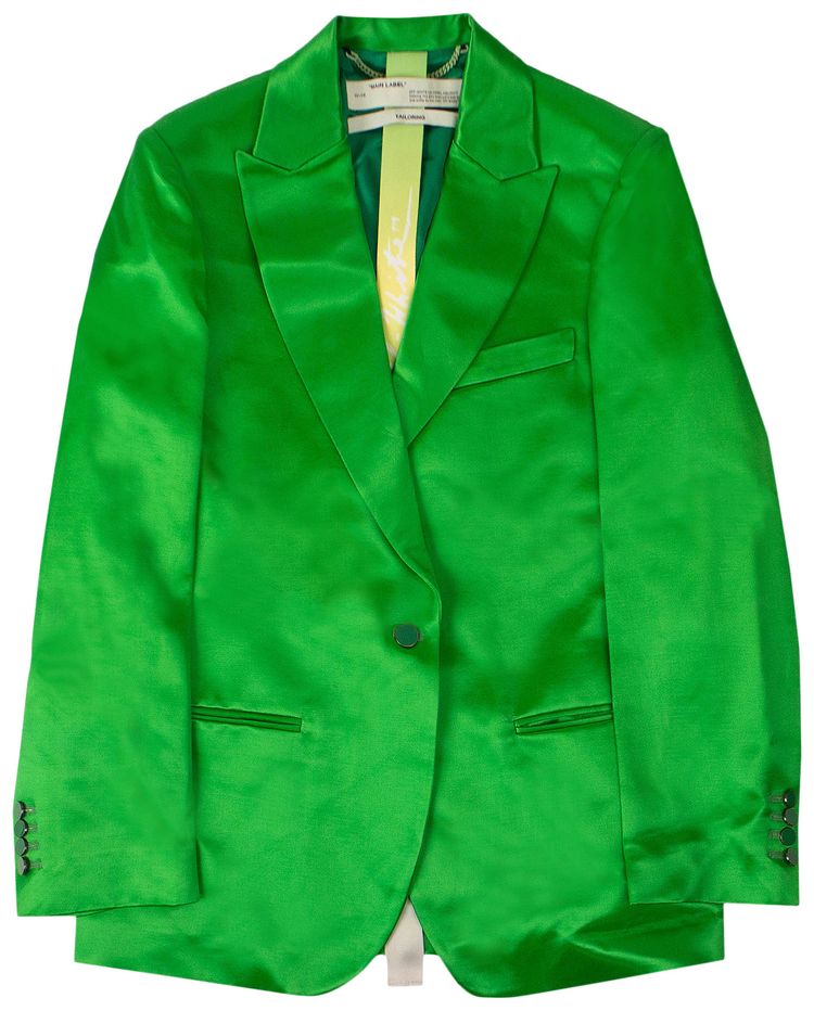 Off White Oversized Blazer Green