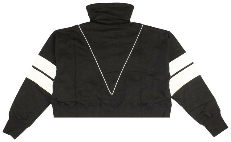 Off White Zip Logo Crop Sweatshirt Black