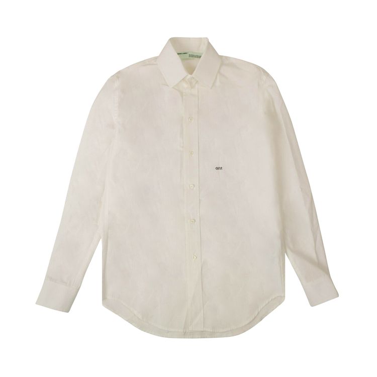 Off White Embroidered Logo Shirt White