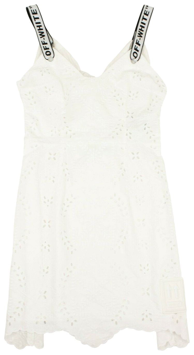 Off White Sangallo Embroidery Dress White