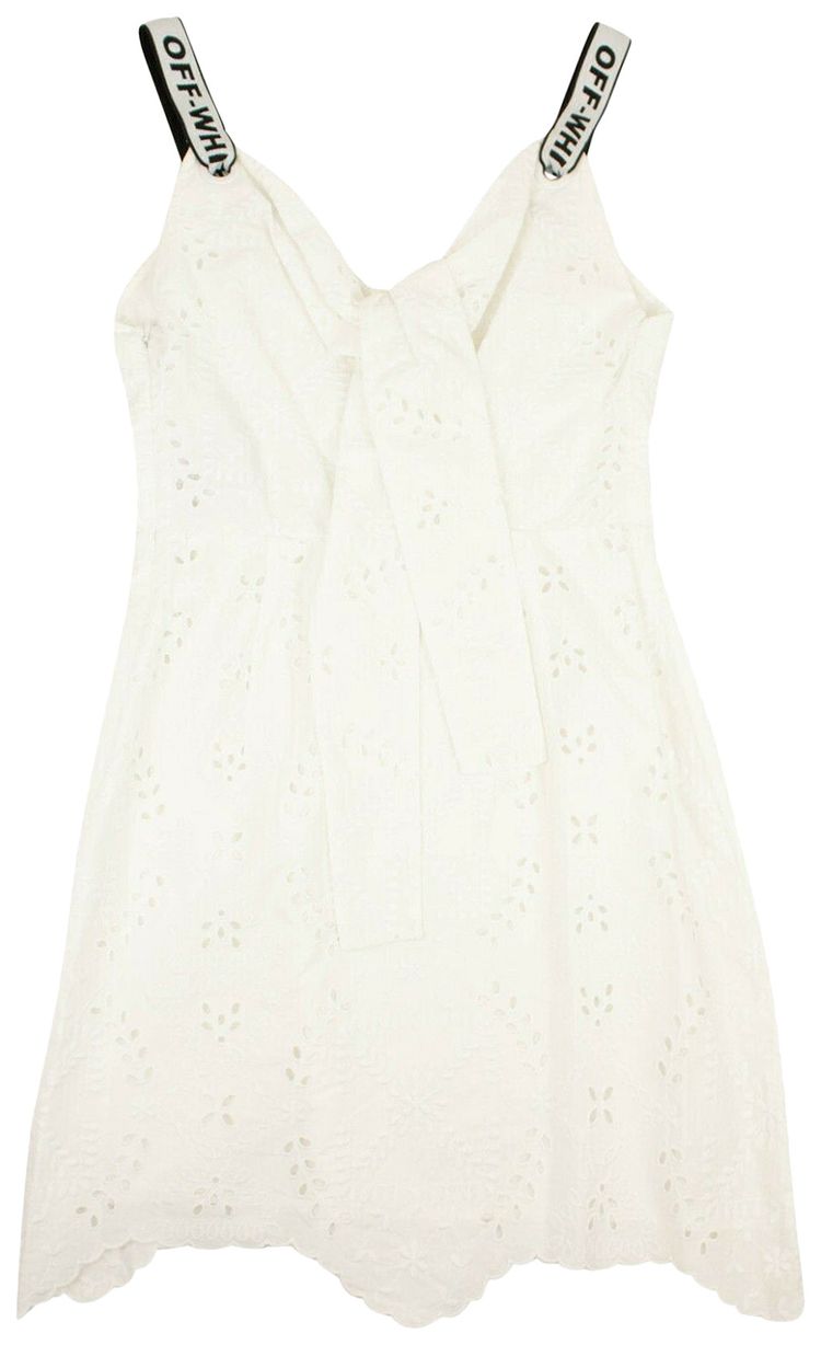 Off White Sangallo Embroidery Dress White