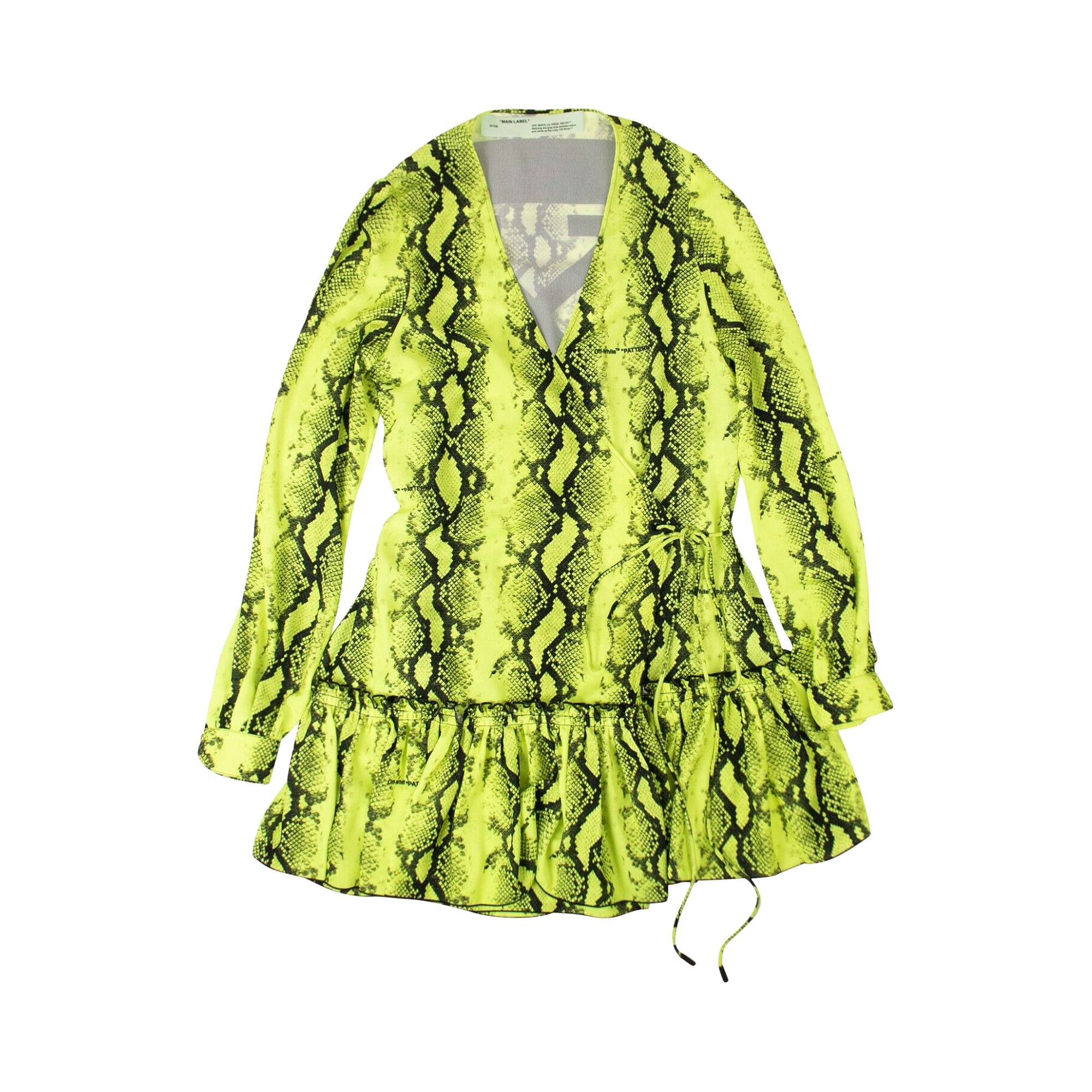 Buy Off White Snake Print Mini Dress Yellow OWDB135S19D600456210 GOAT