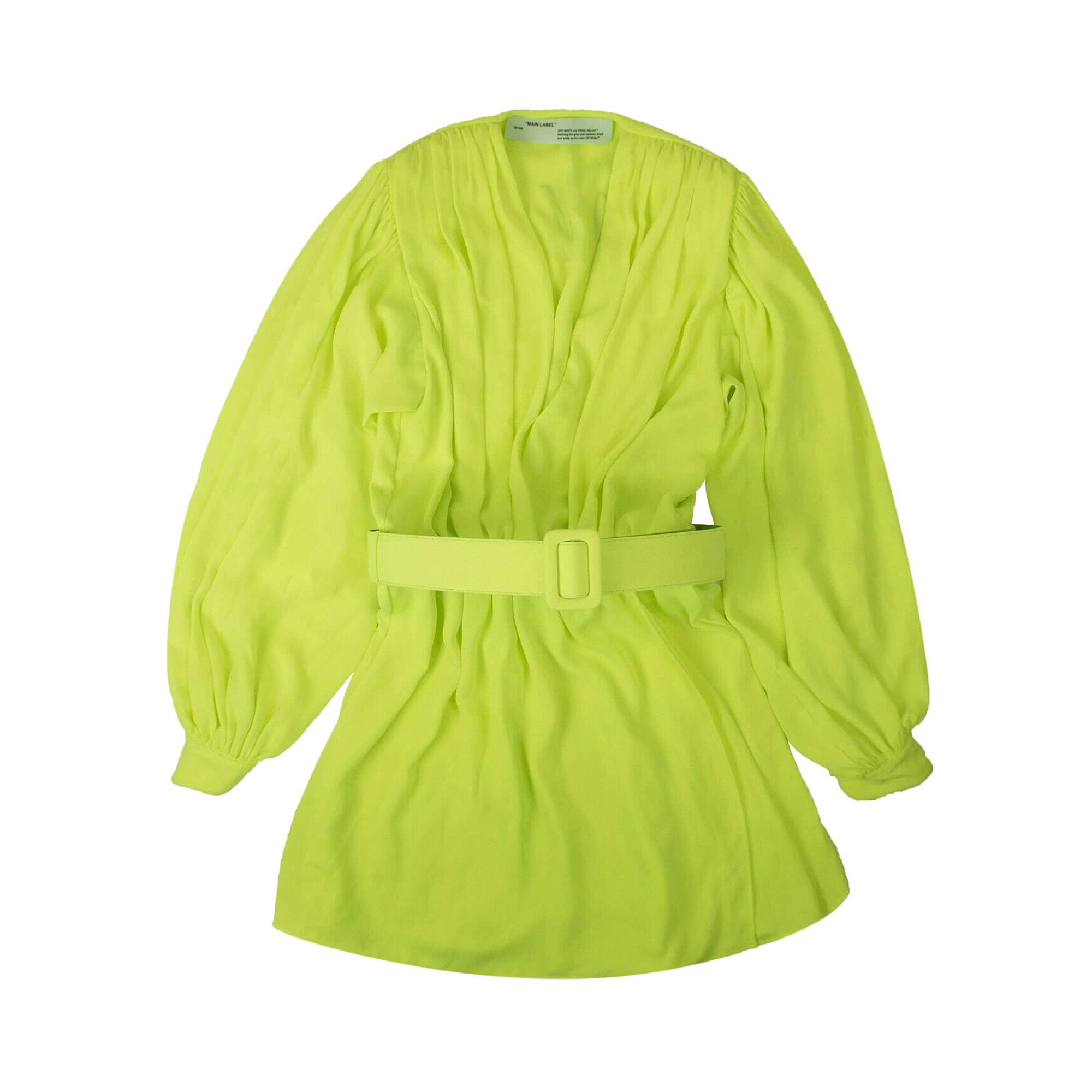 Off white neon green dress shop