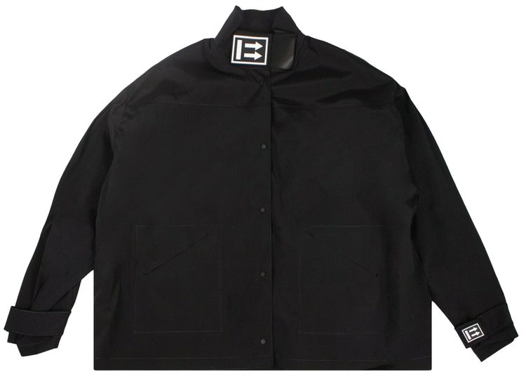 Off White Stretch Short Track Coat Black