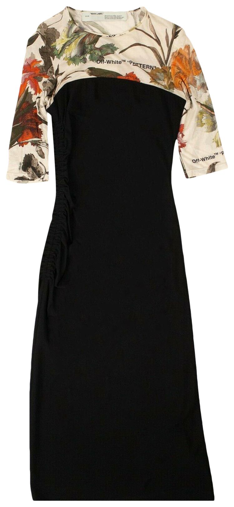 Off White Two Layer Midi Dress Black