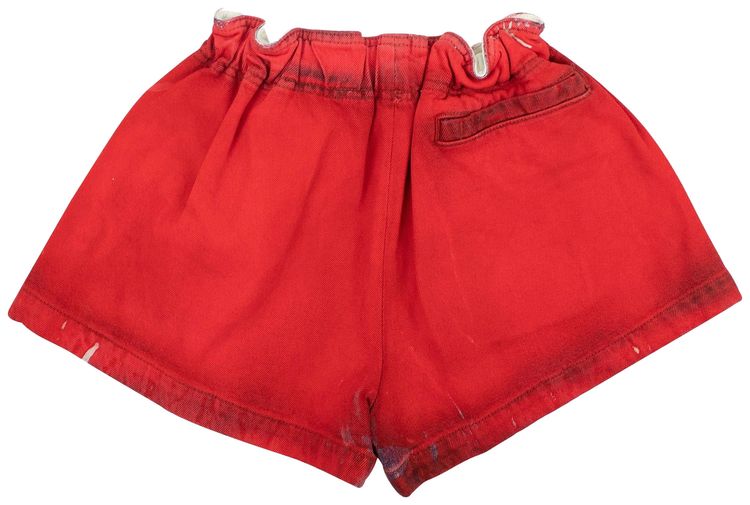 Off White Denim Shorts Red