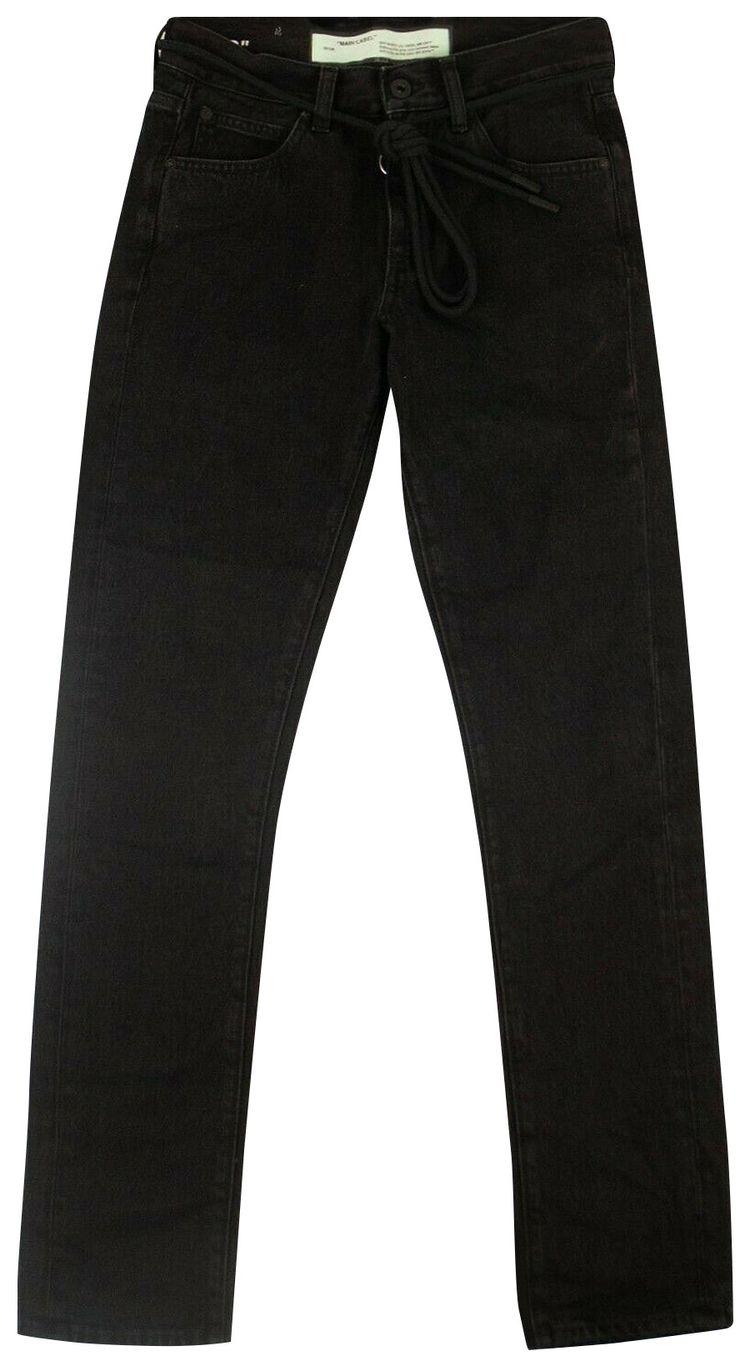 Off White Belted Jeans Black
