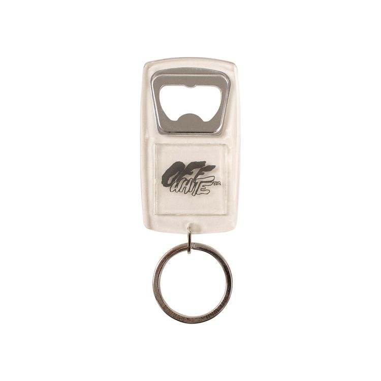 Off White Bottle Opener Keyring Transparent
