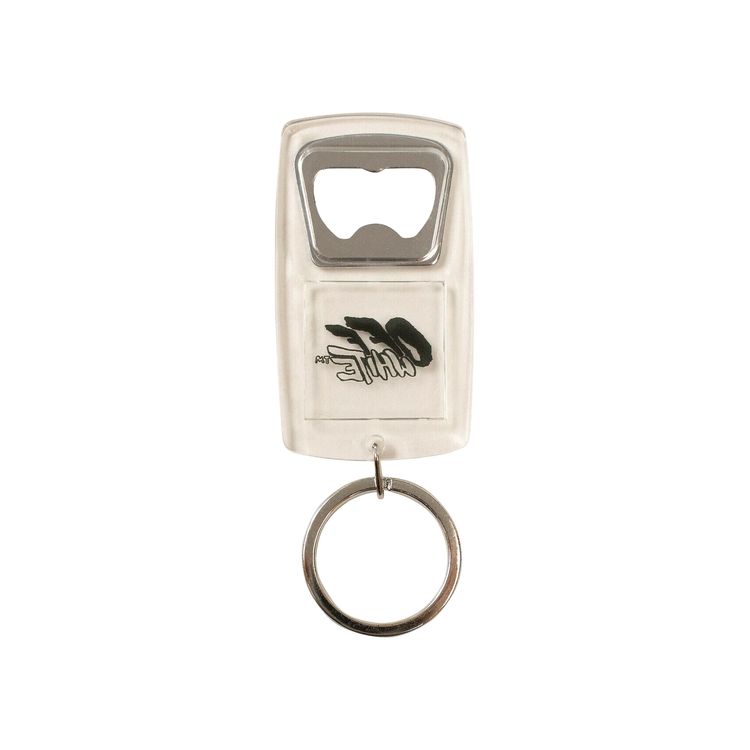 Off White Bottle Opener Keyring Transparent