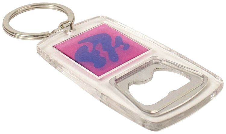 Off White Bottle Opener Keyring Transparent