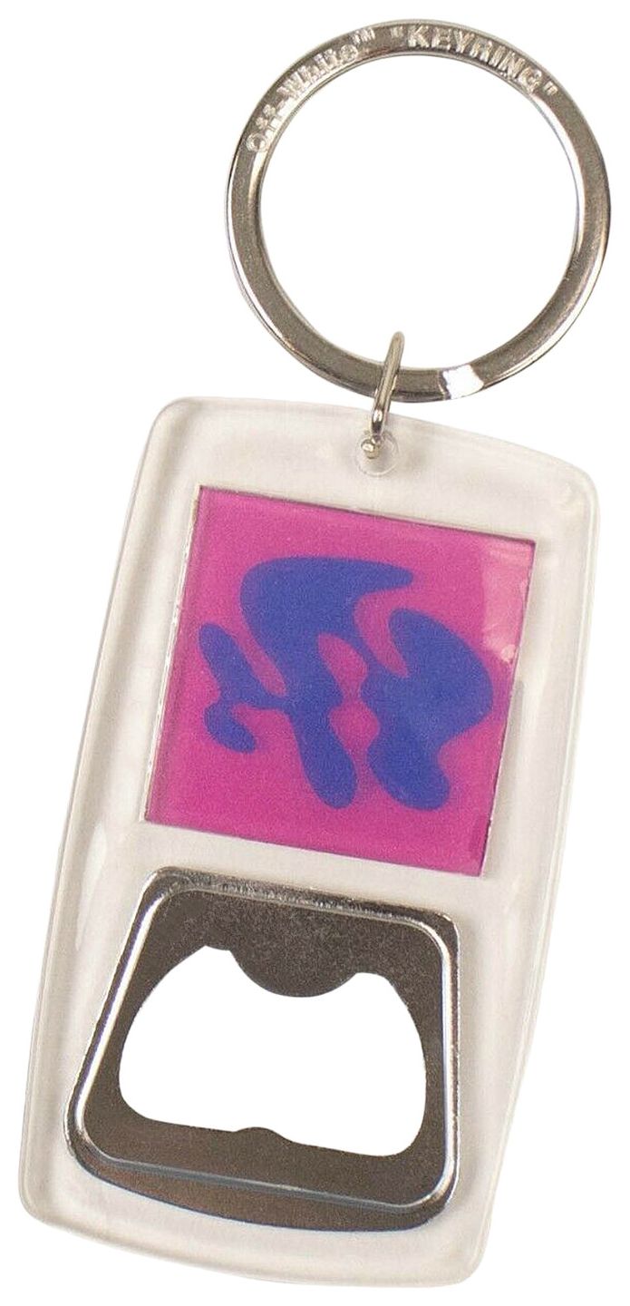 Off White Bottle Opener Keyring Transparent