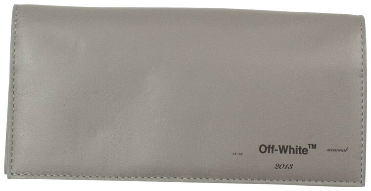 Off White Long Bi Fold Wallet Grey