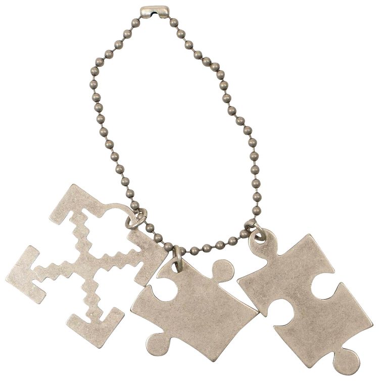 Off White Tone Puzzle Bracelet Grey