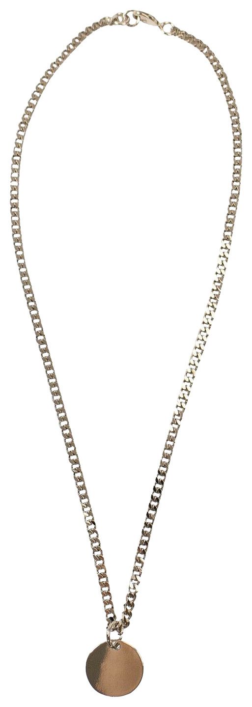 Off White Logo Medallion Necklace Grey