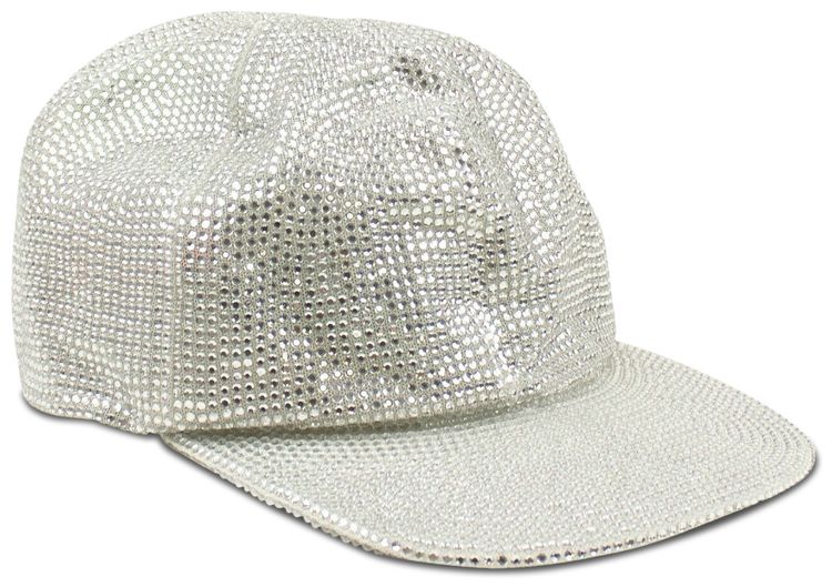 Off White Rhinestone Baseball Cap Grey